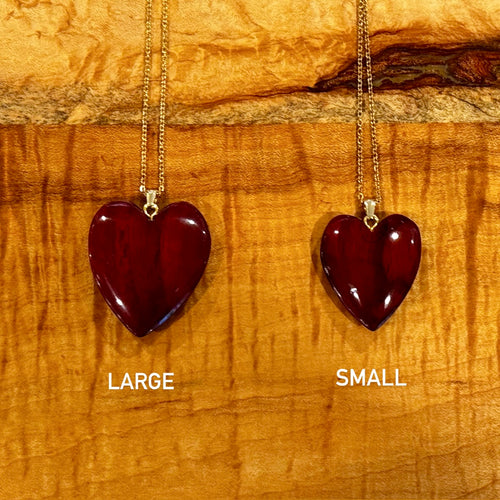 Wood Heart Necklace (larger)
