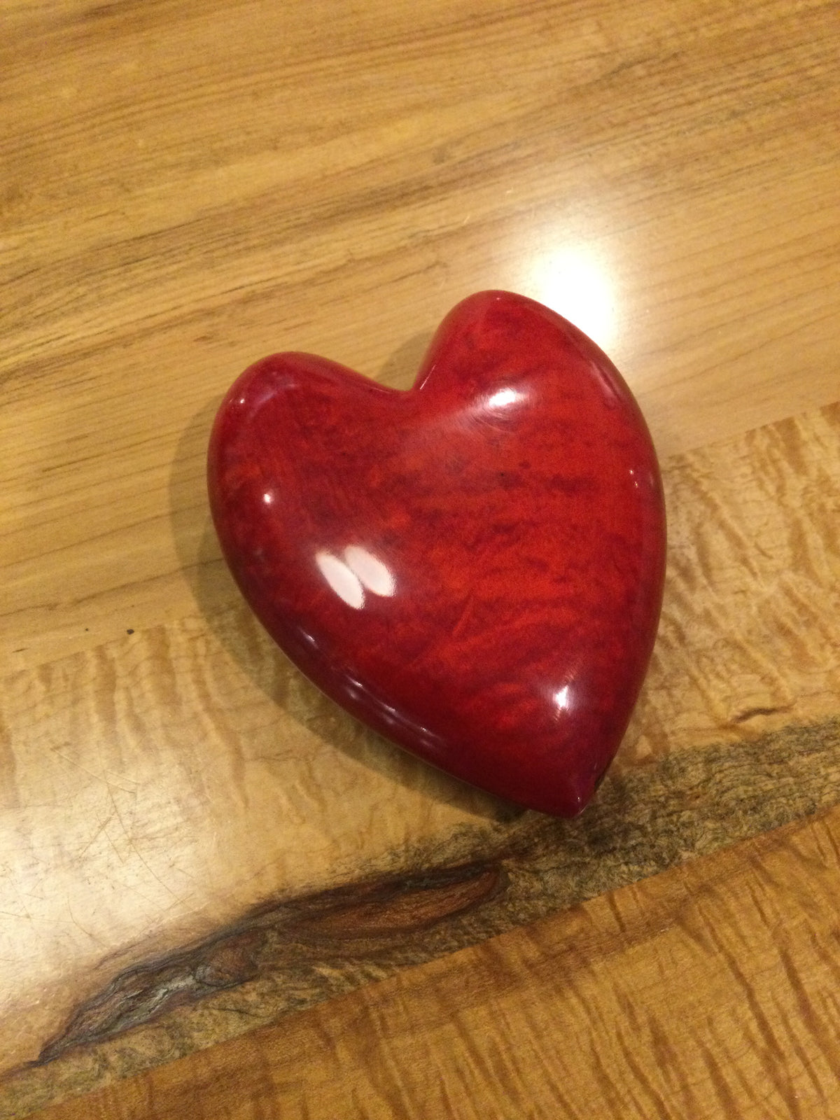 Figured Maple Red Wood Heart by David Termini