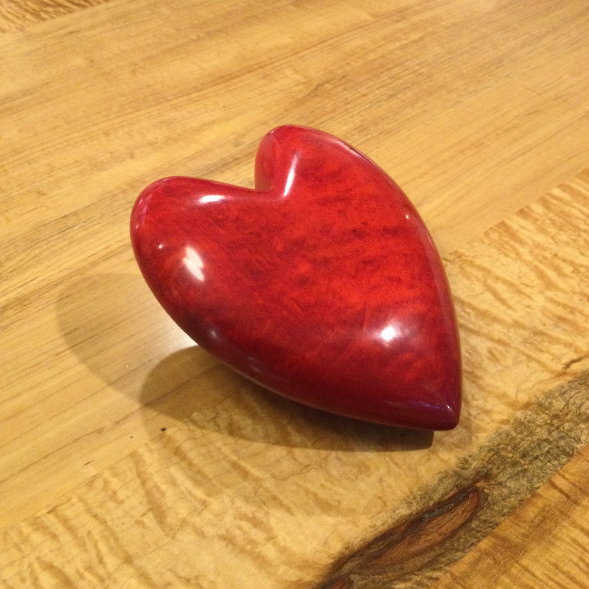 Figured Maple Red Wood Heart by David Termini