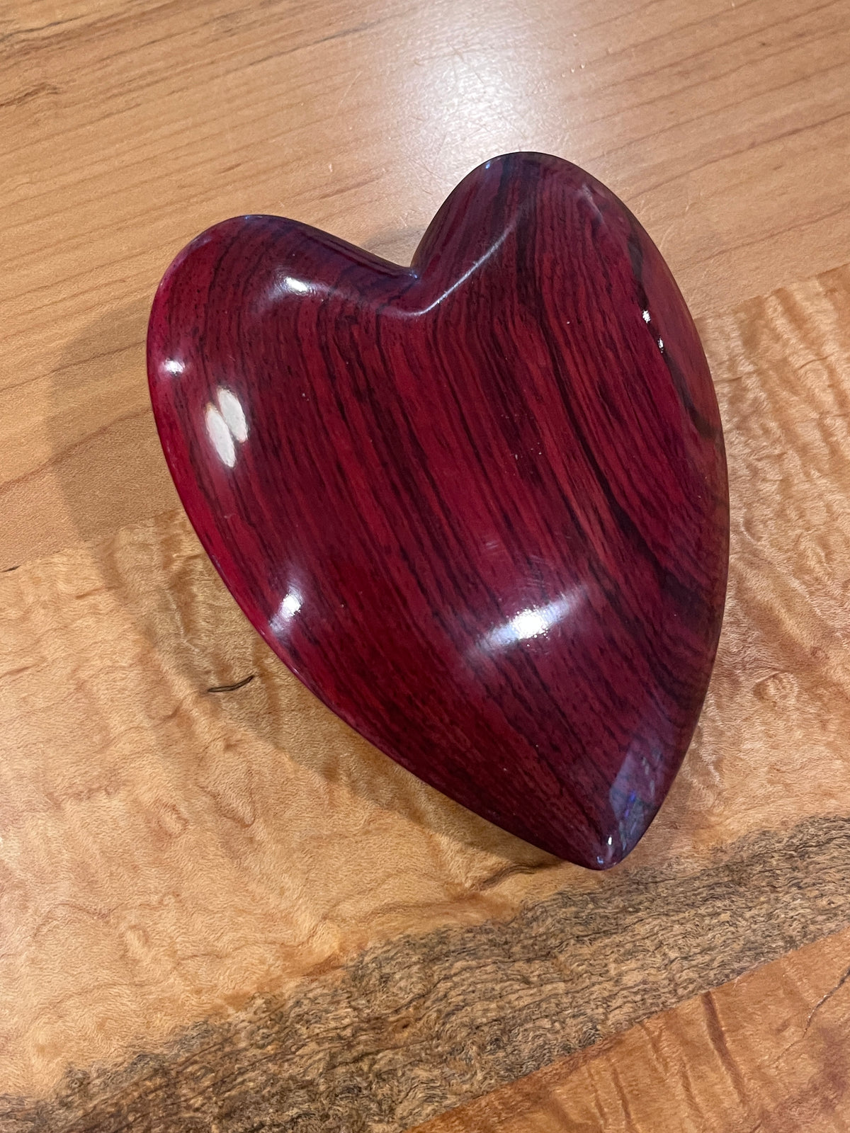 Hand Carved Heart - Brazilian Rosewood