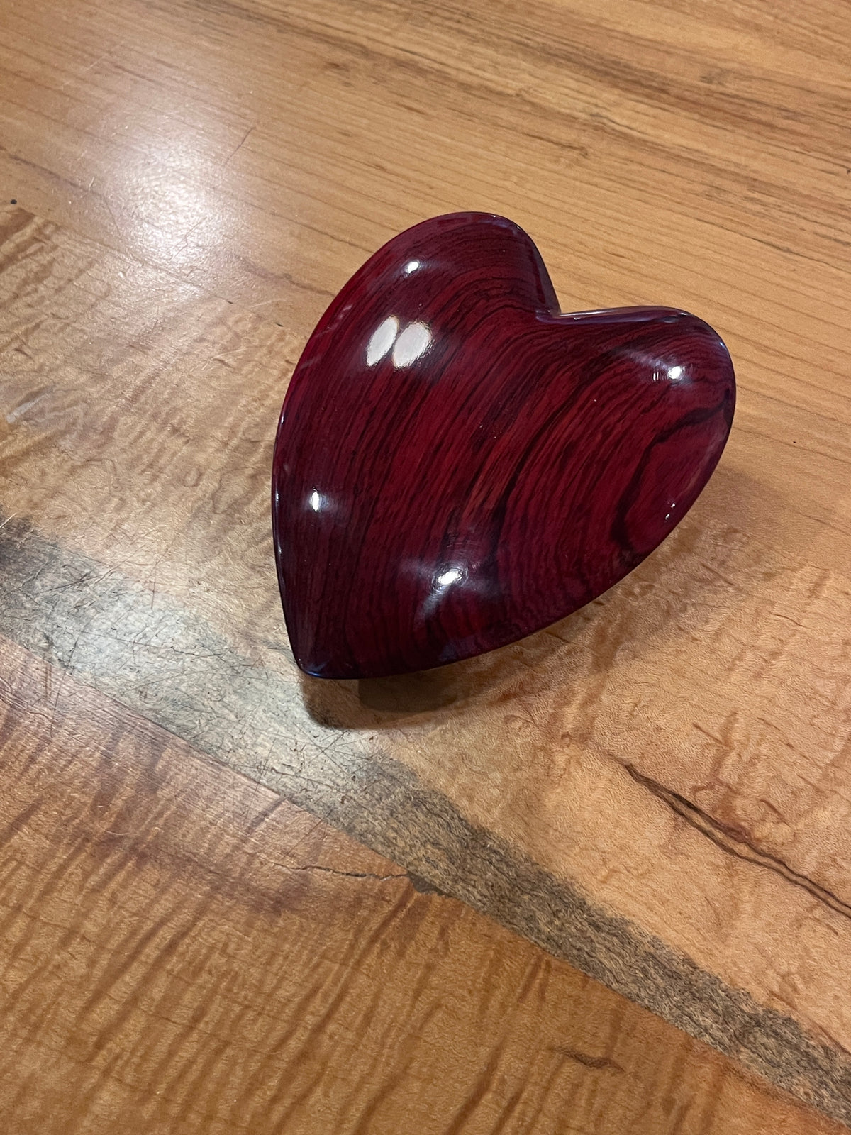 Hand Carved Heart - Brazilian Rosewood