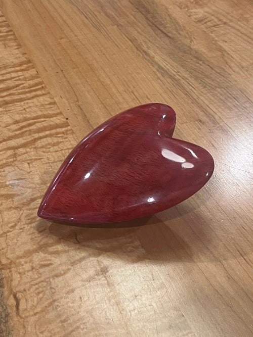 Curly Oak Hand Carved Heart