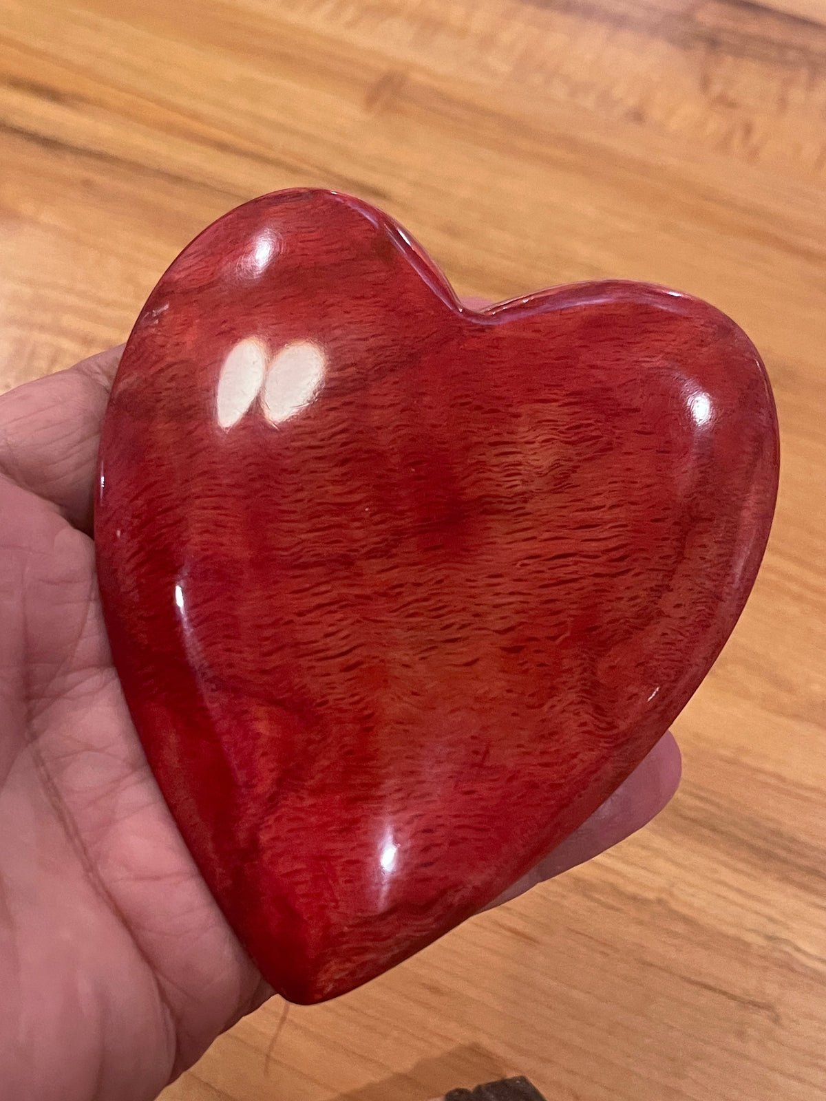 Curly Oak Hand Carved Heart