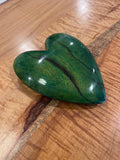 Handcrafted Green Zebrawood Heart by David Termini (5.5")