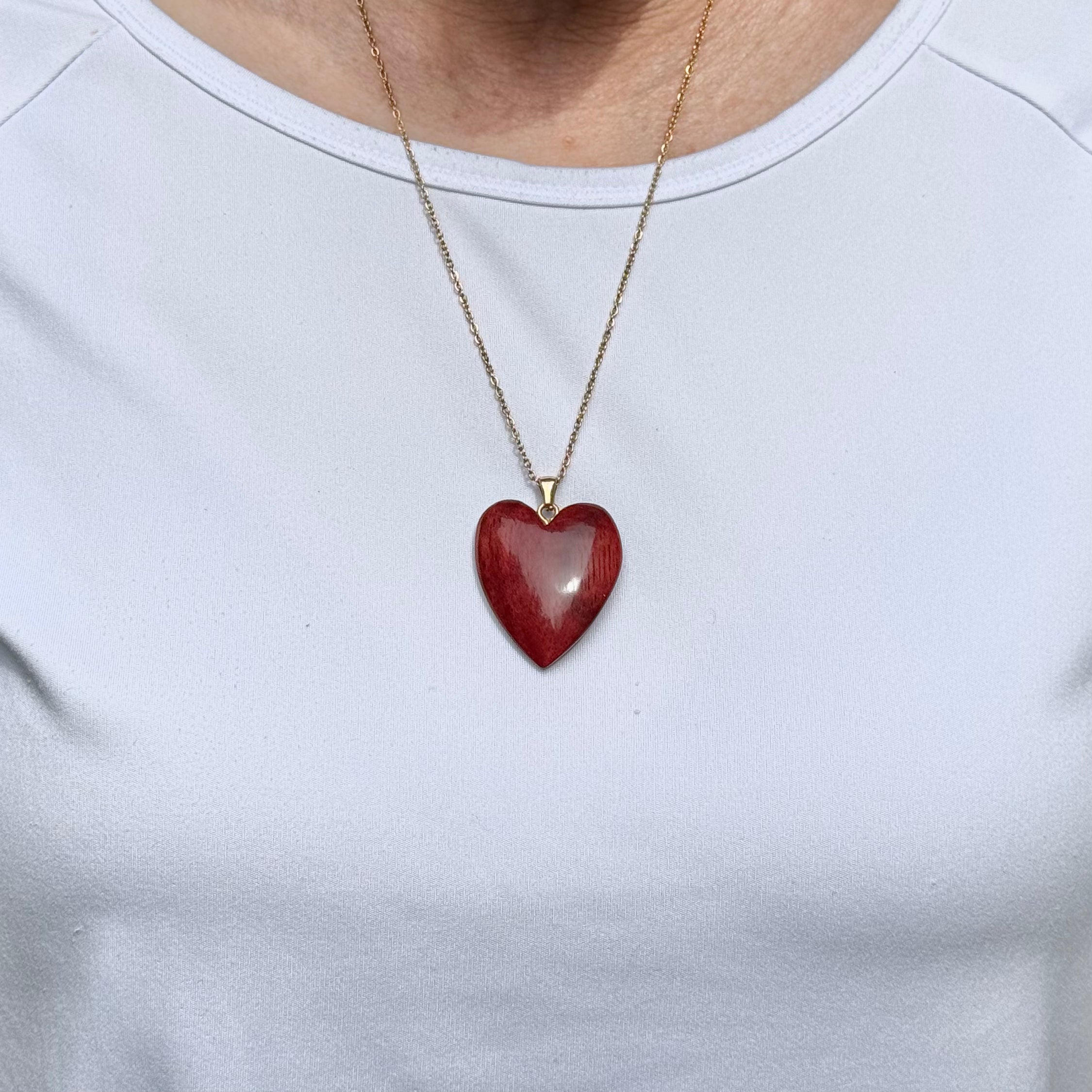 Wood Heart Necklace (small)