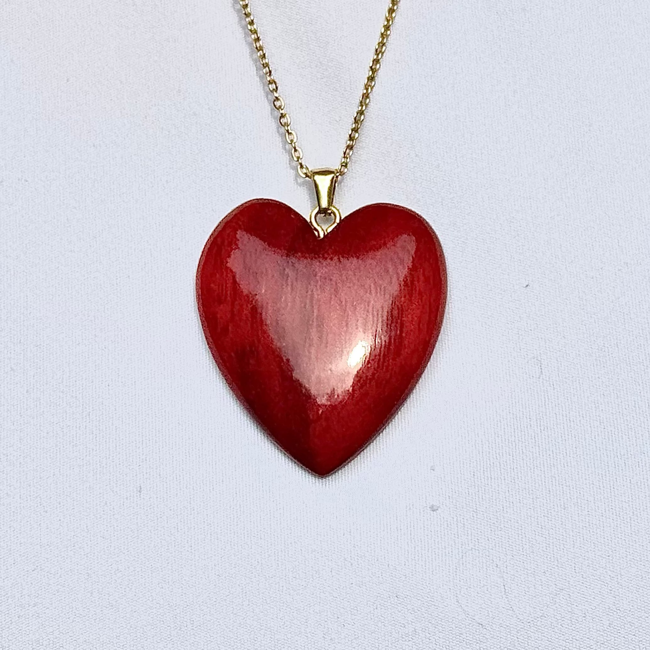Wood Heart Necklace (larger)