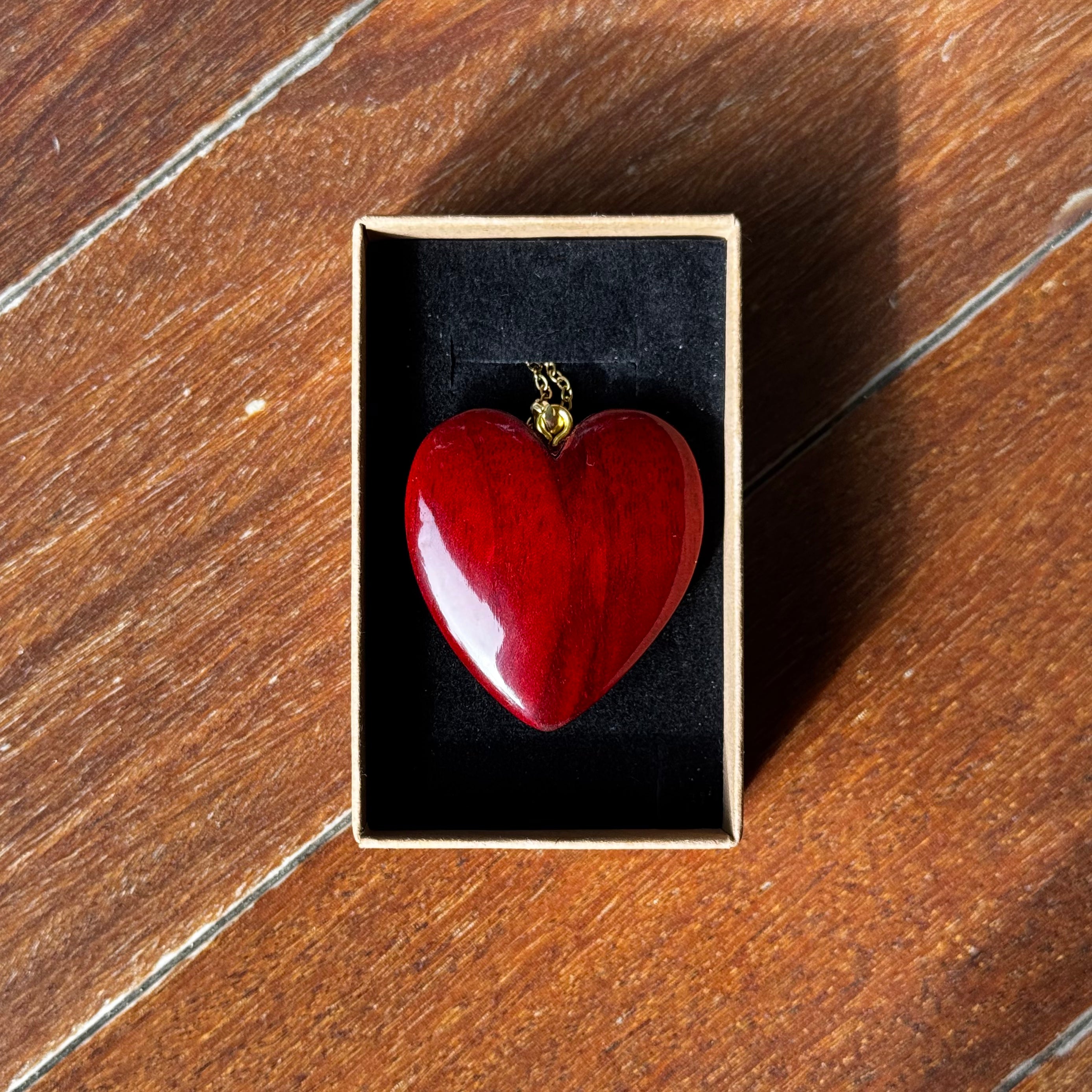 Wood Heart Necklace (larger)
