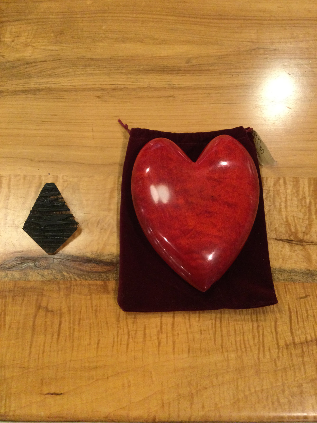 Figured Maple Red Wood Heart by David Termini