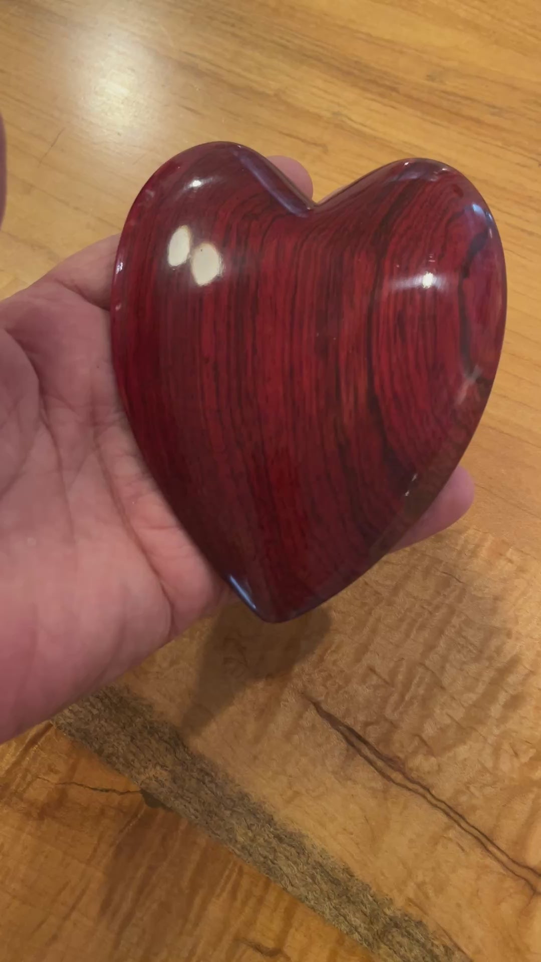 Hand Carved Heart - Brazilian Rosewood